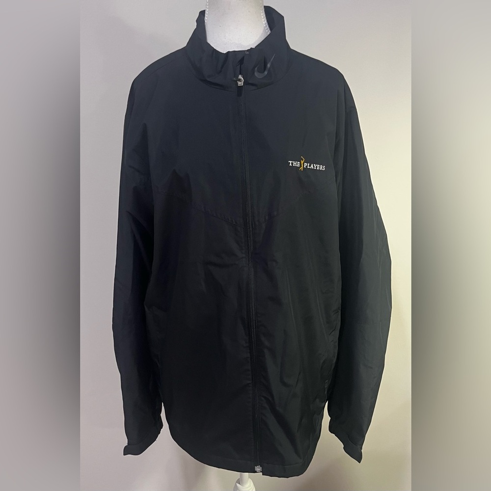 NIKE STORM FIT THE PLAYERS BLACK GOLF JACKET WINDBREAKER PARKA SIZE XL